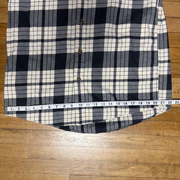 Eddie Bauer Black and White Flannel Shirt Long Sleeve Button Down Size Medium - Picture 8 of 9